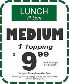 Lunch Medium 1 Topping 9.99