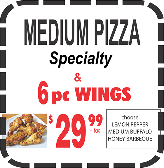 Med Spec & 6pcWings $29.99